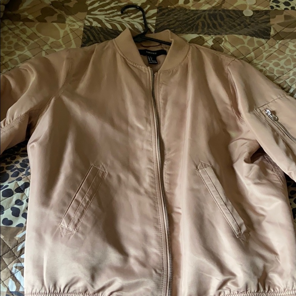 Forever 21 bomber nude jacket